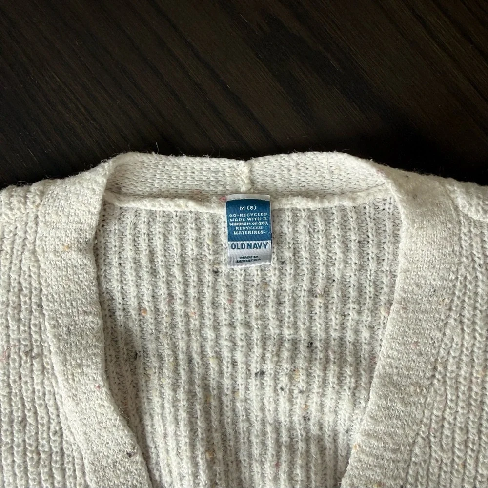 Old Navy Cream Button-Up Cardigan Girls Medium (8)